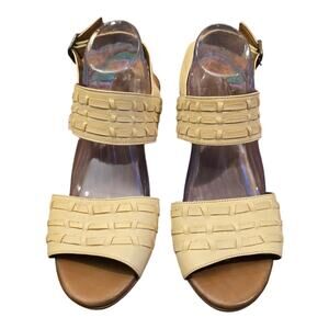 Bueno Sunshine Cream‎ Woven Leather Sandals Size 42 US 11